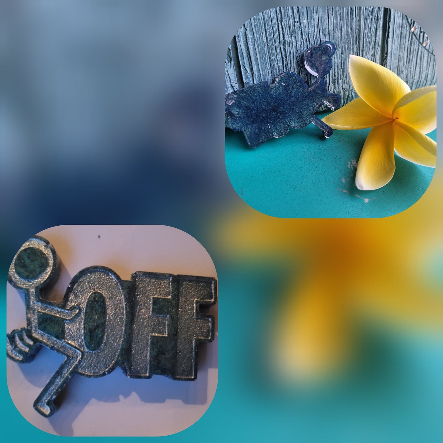 Fuck Off Stick Figure Resin Keychain