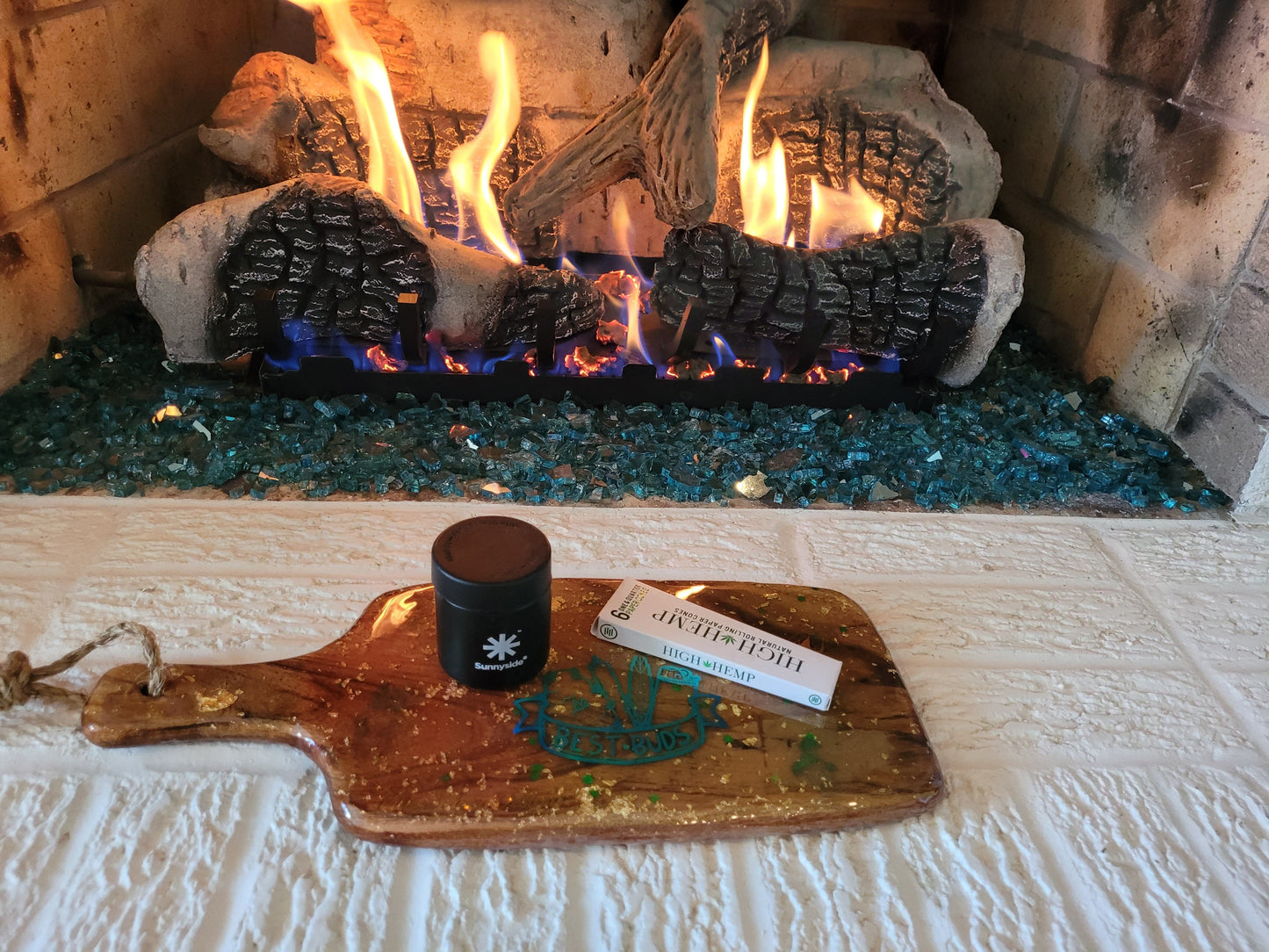 Rasta Theme Glow In The Dark Herb Boho Serving - Rolling Tray - Paddle