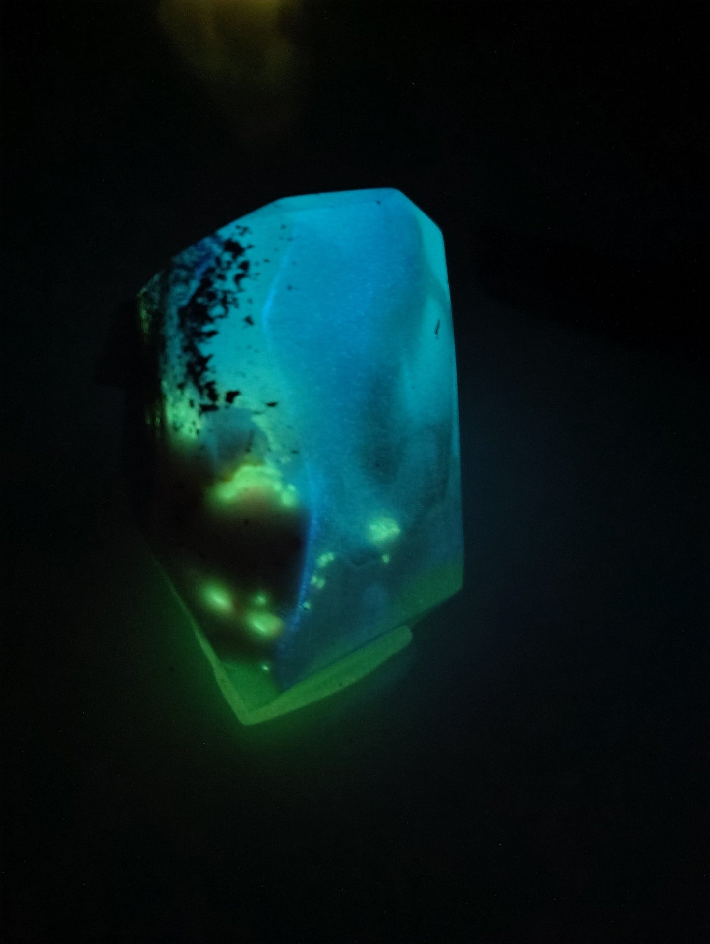 Hand Crafted Epoxy Resin "Glowing Chaos" Gemstone - paper weight - accent - decor - gift