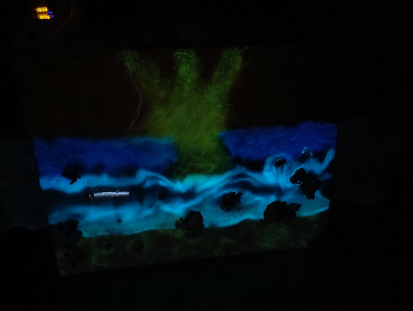 Mexico Beach Sunsets - Artisan Coastal Wall Art with Glow-in-the-Dark Epoxy - Resin - Sharks- Seashells- Turtles