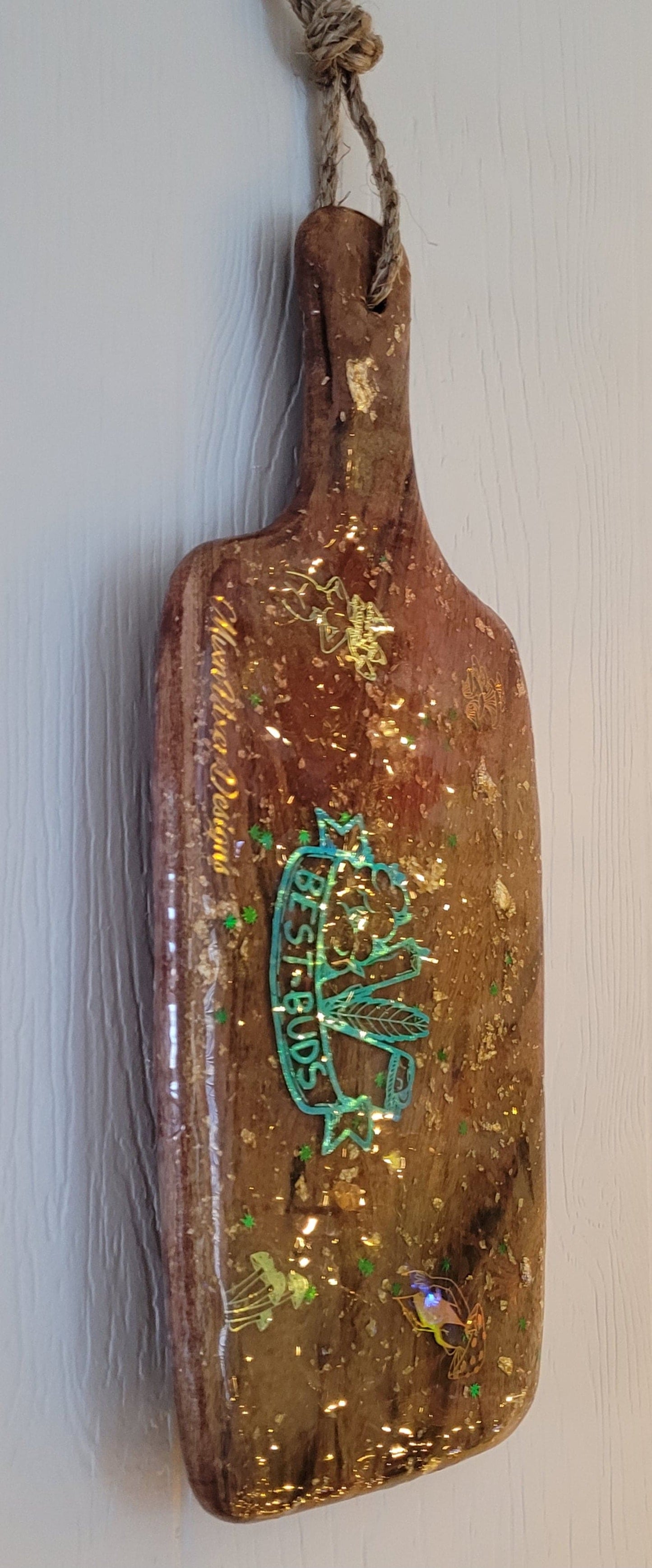 Rasta Theme Glow In The Dark Herb Boho Serving - Rolling Tray - Paddle