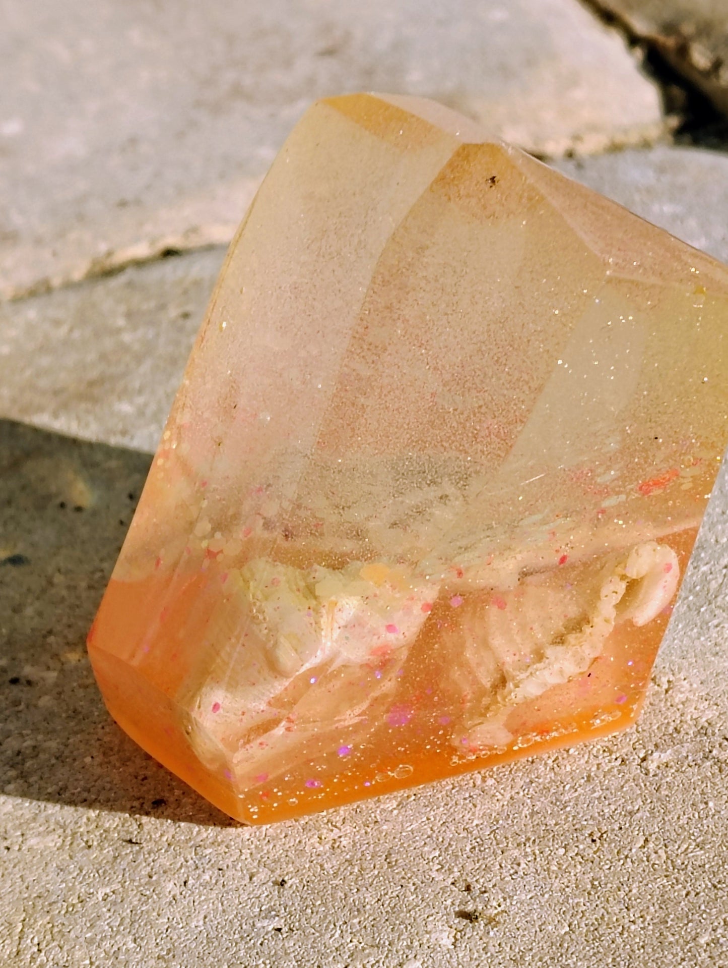Hand Crafted Epoxy Resin "Gentle Glow" Gemstone - paper weight - accent - decor - gift