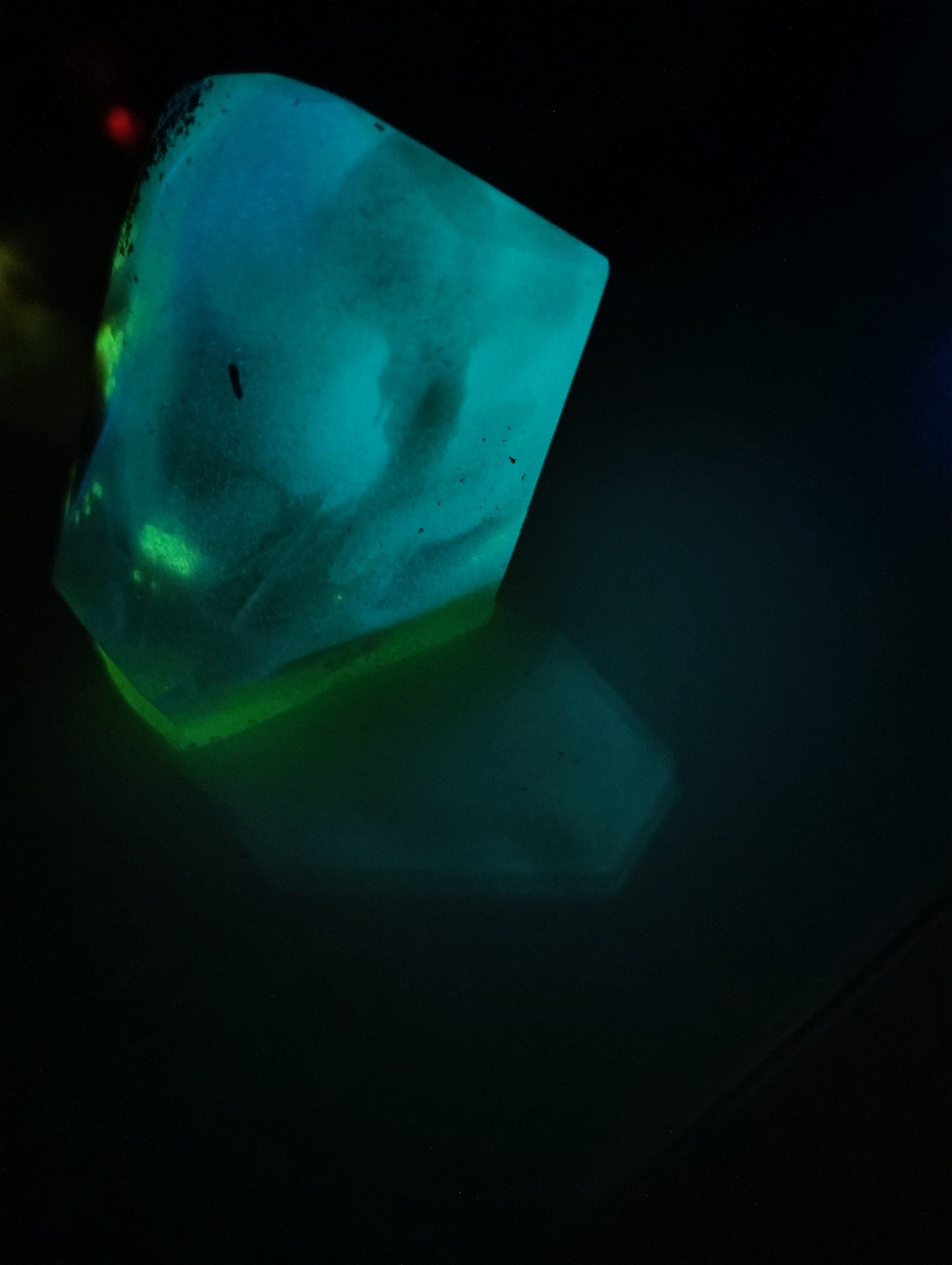 Hand Crafted Epoxy Resin "Glowing Chaos" Gemstone - paper weight - accent - decor - gift