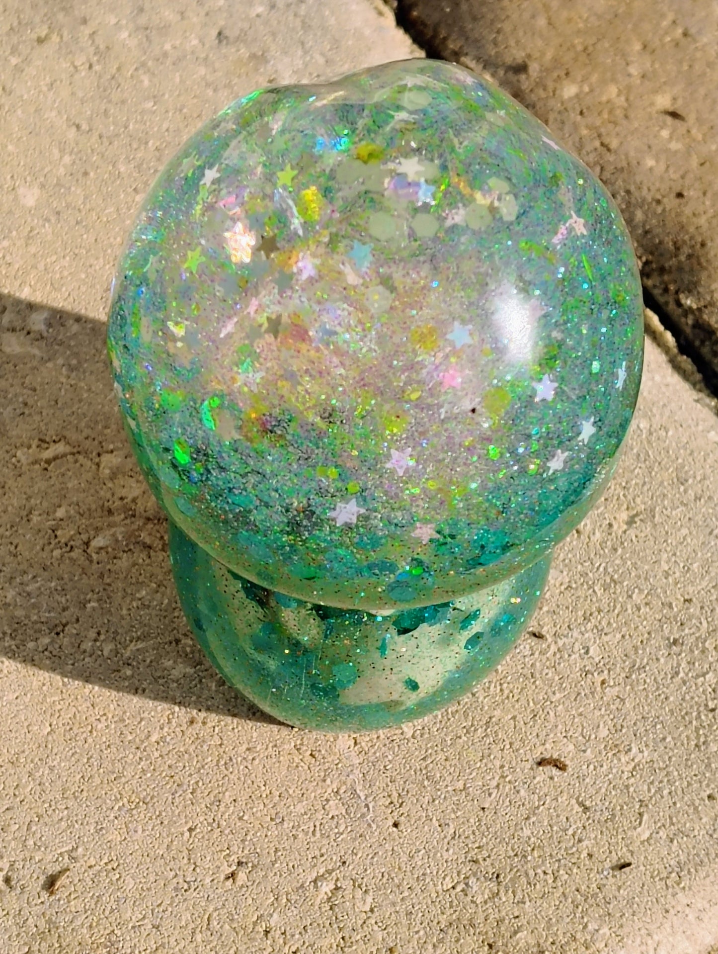 Resin Epoxy Shimmery "Celestial Glow" Mushroom Decor Accent Paper Weight - BOHO, Hippie, Coastal Decor