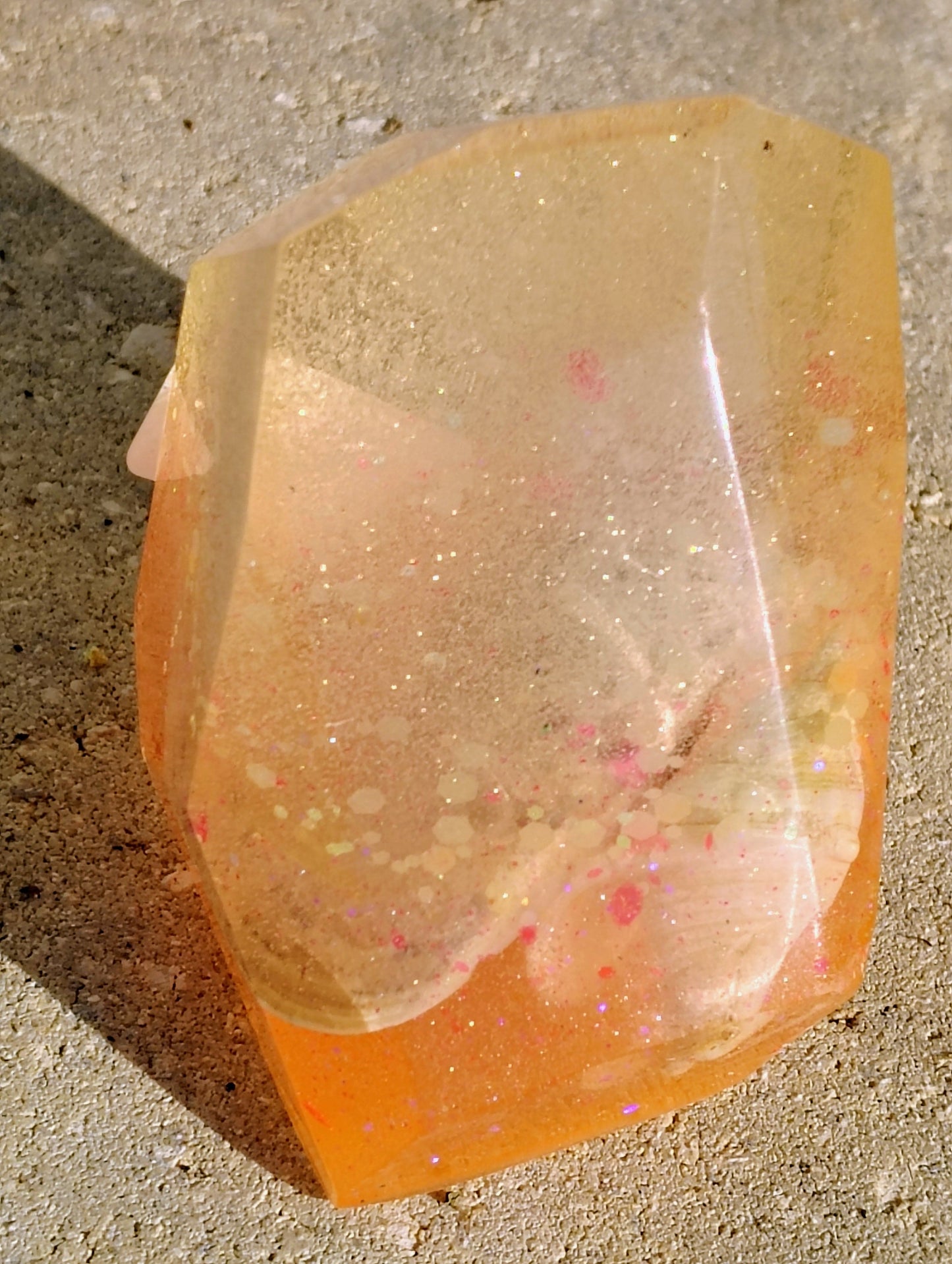 Hand Crafted Epoxy Resin "Gentle Glow" Gemstone - paper weight - accent - decor - gift
