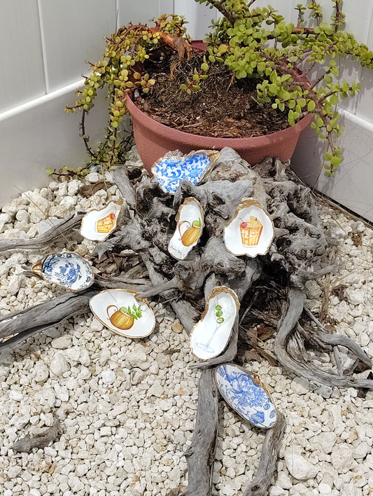 Artisan Oyster & Seashshell Coastal Decor - Ring Tray - Trinket Dish - Accent Piece