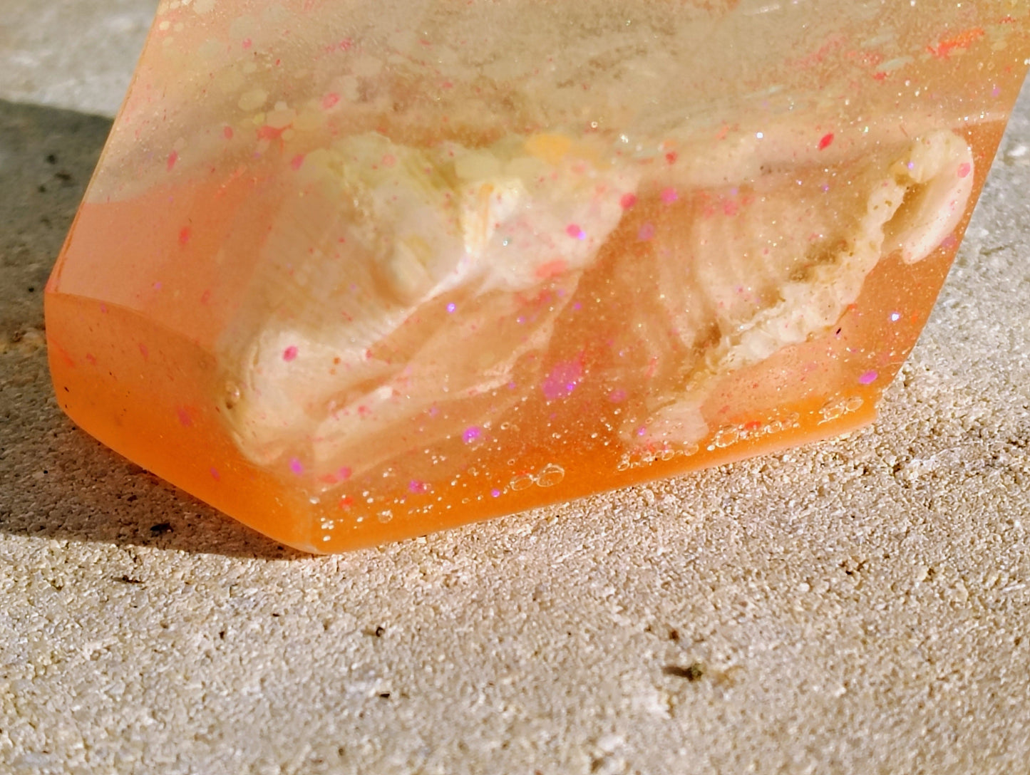 Hand Crafted Epoxy Resin "Gentle Glow" Gemstone - paper weight - accent - decor - gift