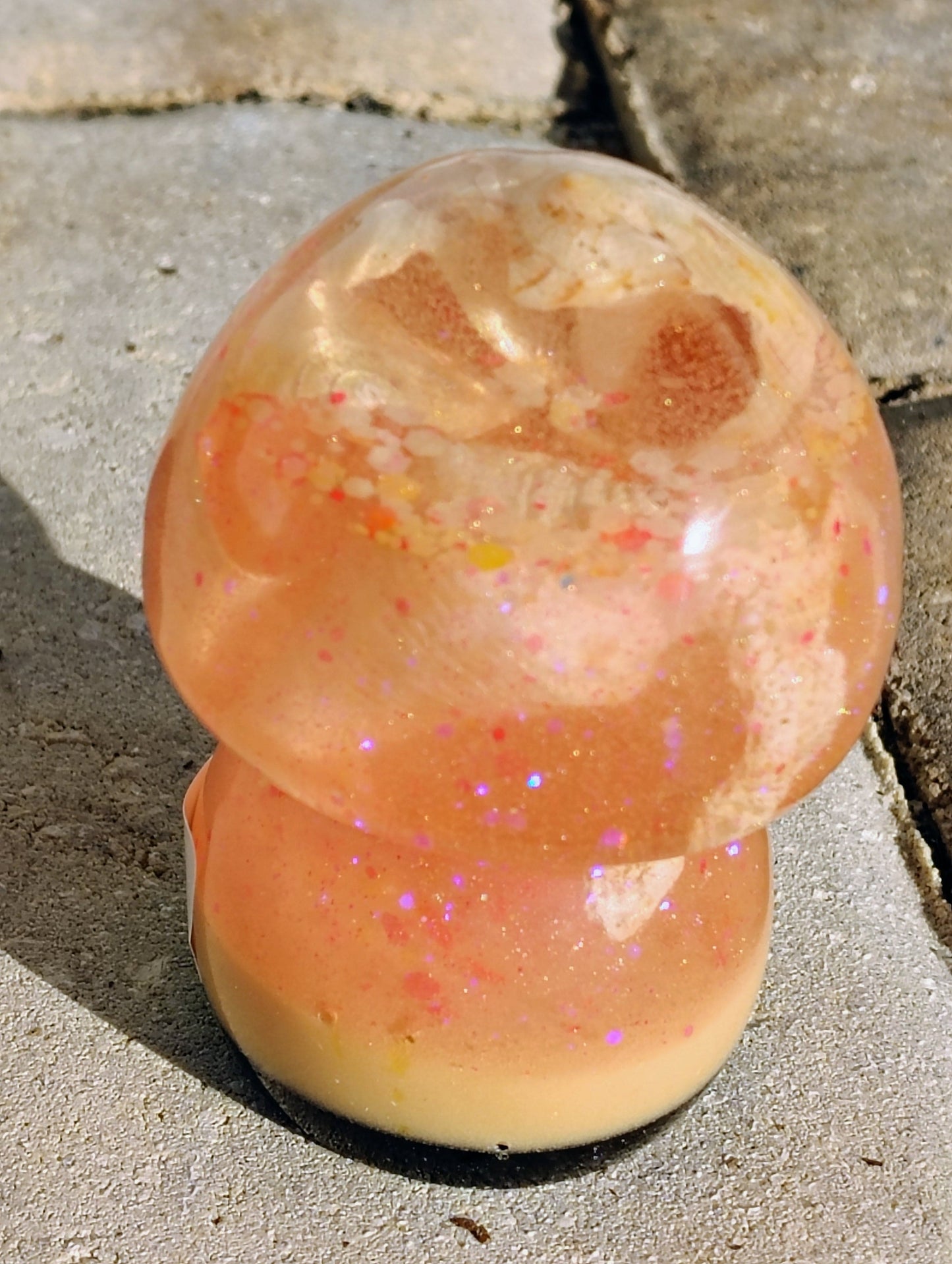 Resin Epoxy Shimmery "Serenity Glow" Mushroom Decor Accent Paper Weight - BOHO, Hippie, Coastal Decor