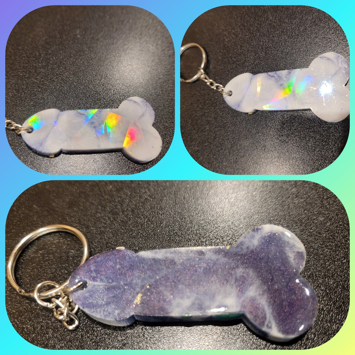 Holographic Penis Keychain