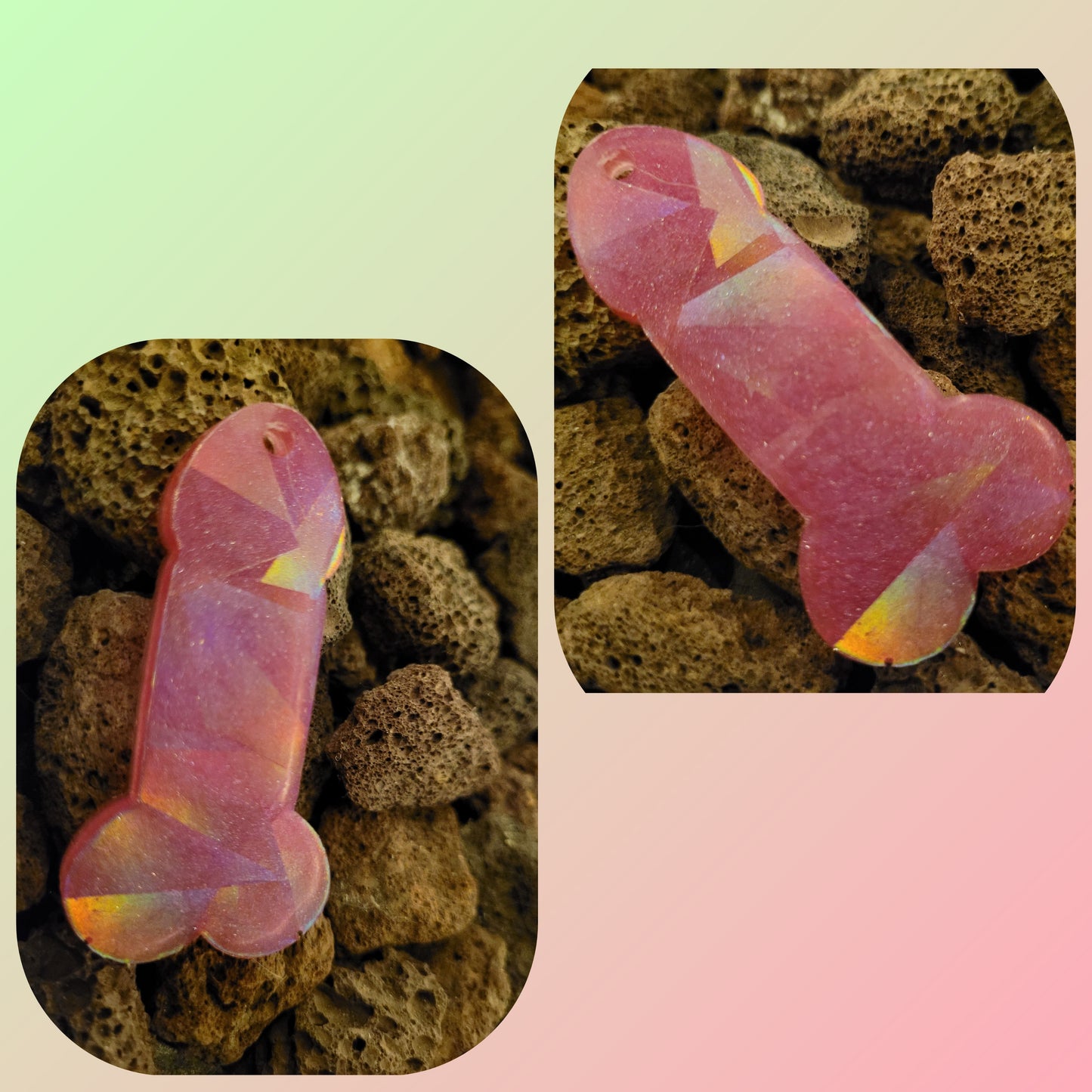 Holographic Penis Keychain