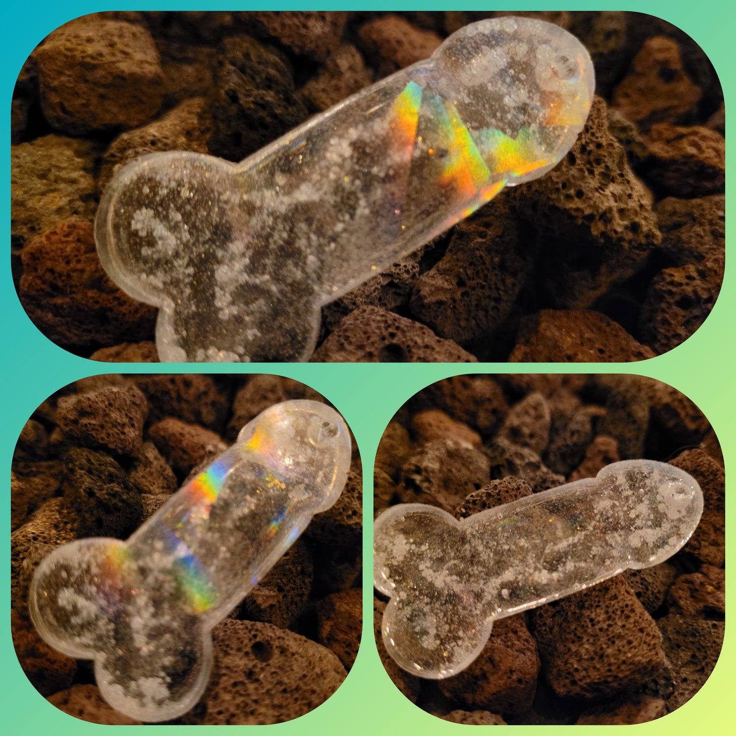 Holographic Penis Keychain
