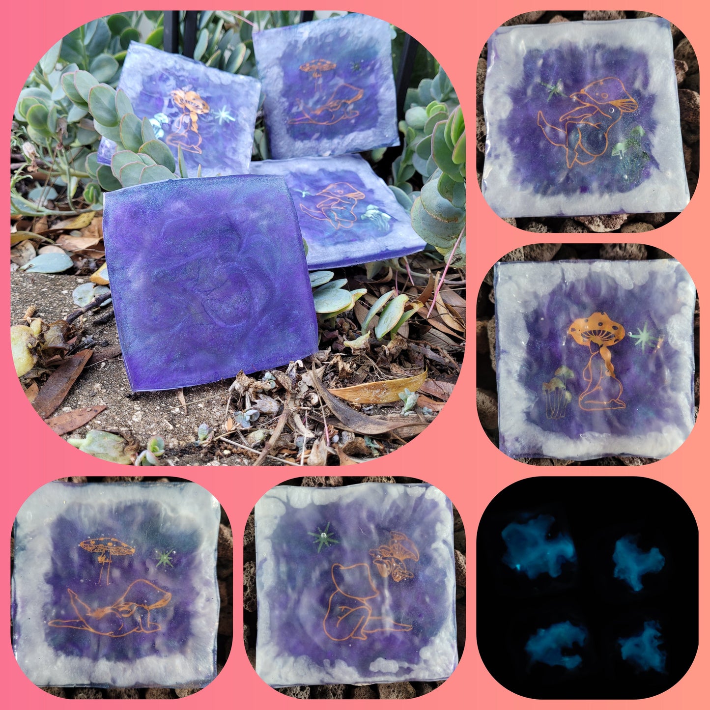 Square Ripple Coasters
