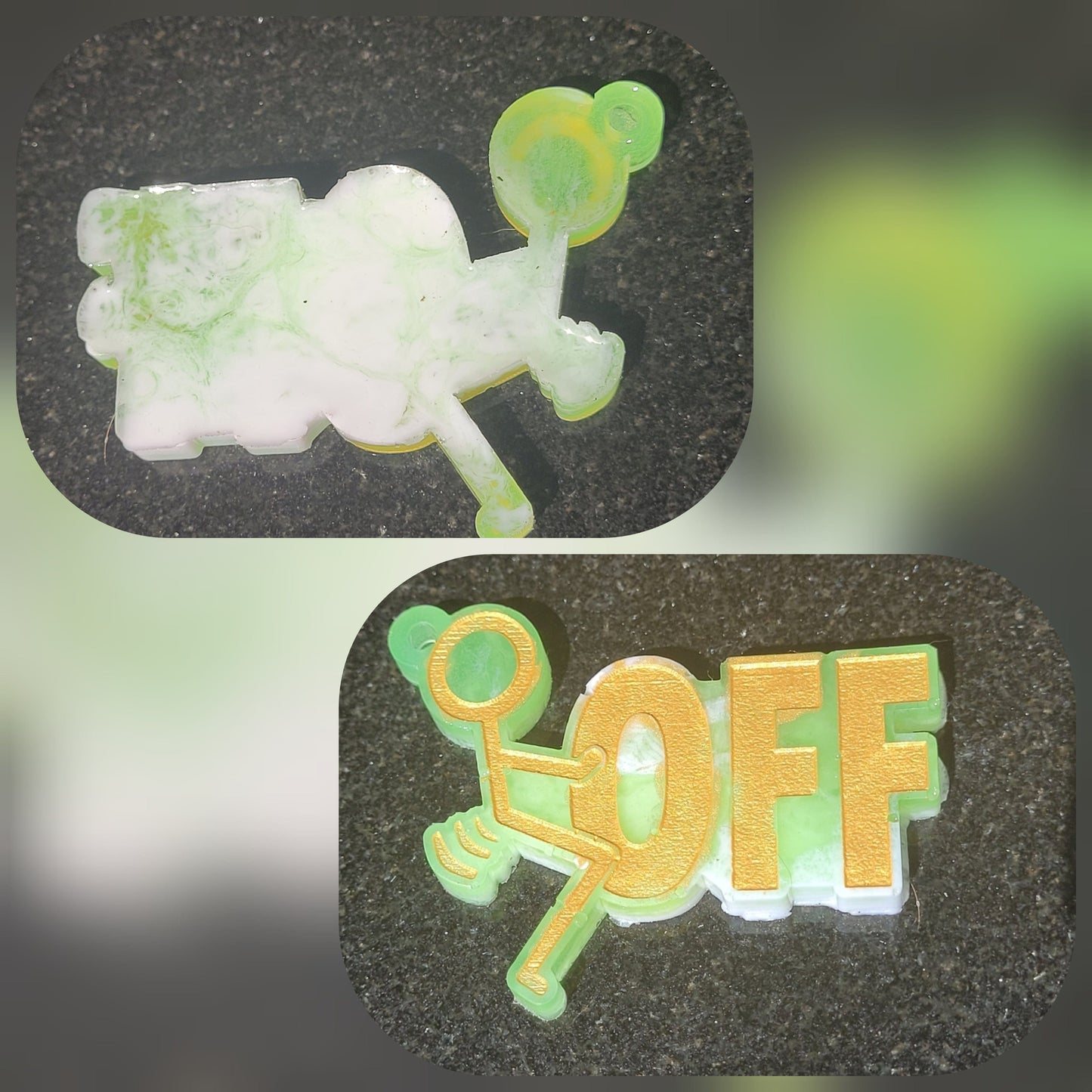 Fuck Off Stick Figure Resin Keychain