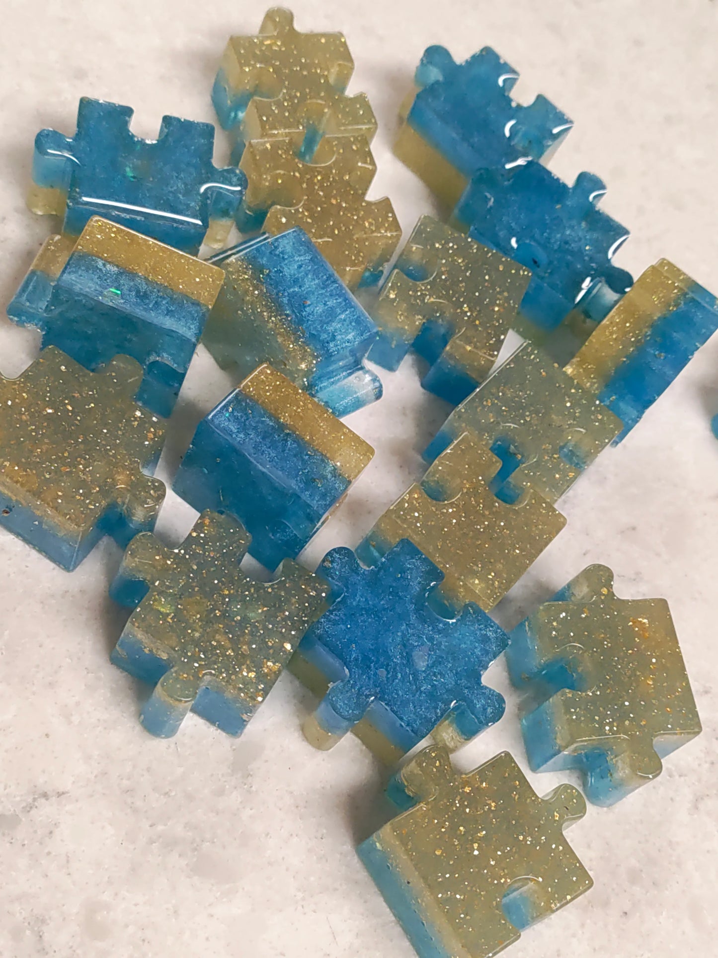 Resin Fidget Puzzle - Blue & Gold