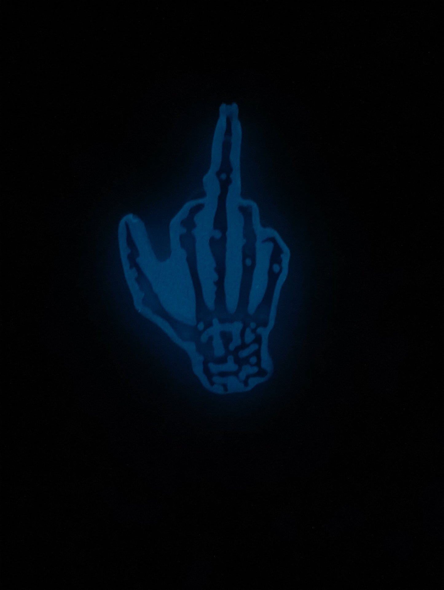 Teal and Glow Middle Finger Keychain