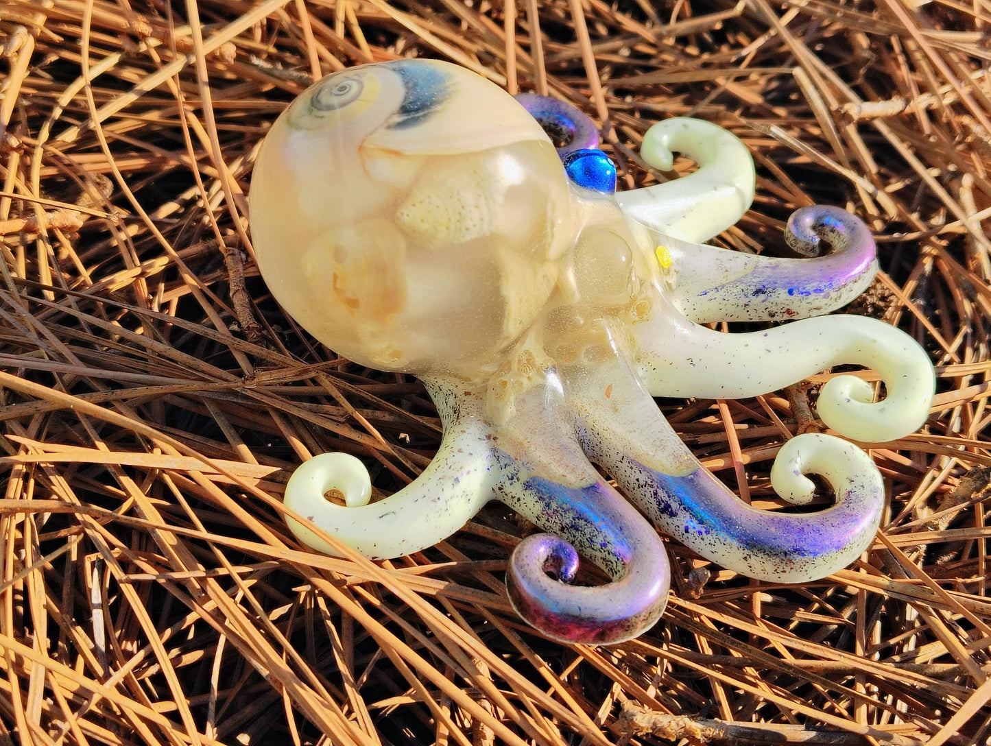 Glowing Hand Crafted Epoxy Resin Octopus Decor - Accent - Knick Knack - Paper Weight