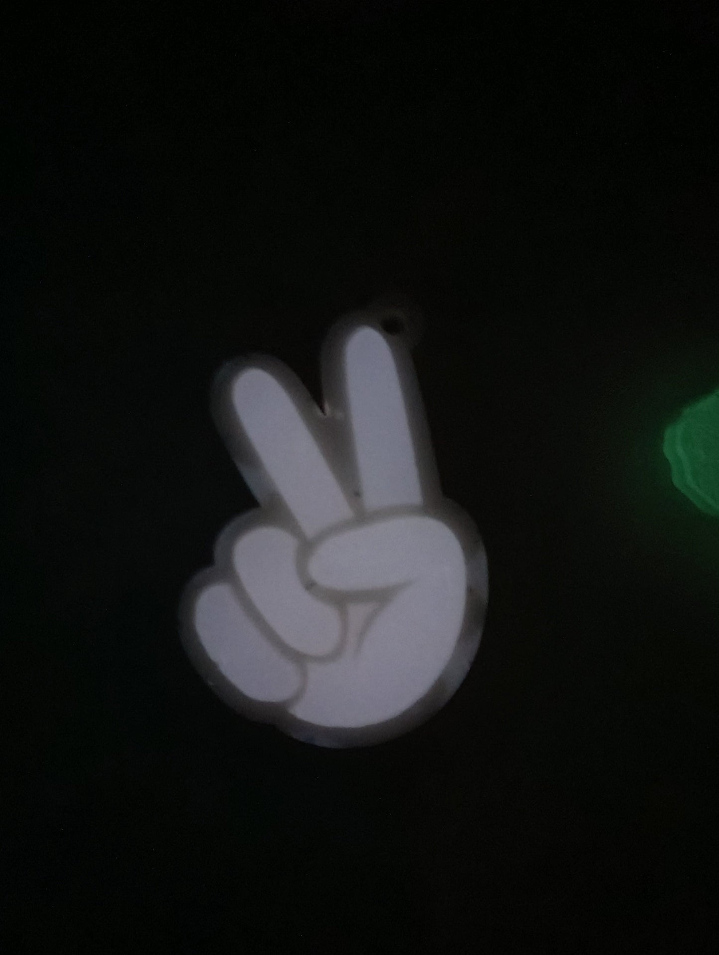 Holographic Peace Sign - Jeep Wave Glow in the Dark Keychain