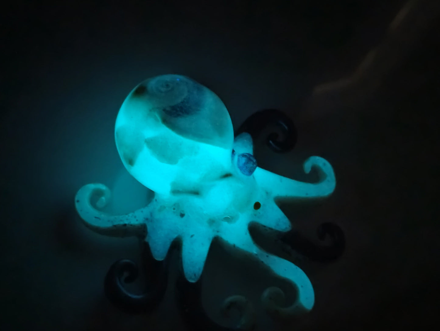 Glowing Hand Crafted Epoxy Resin Octopus Decor - Accent - Knick Knack - Paper Weight