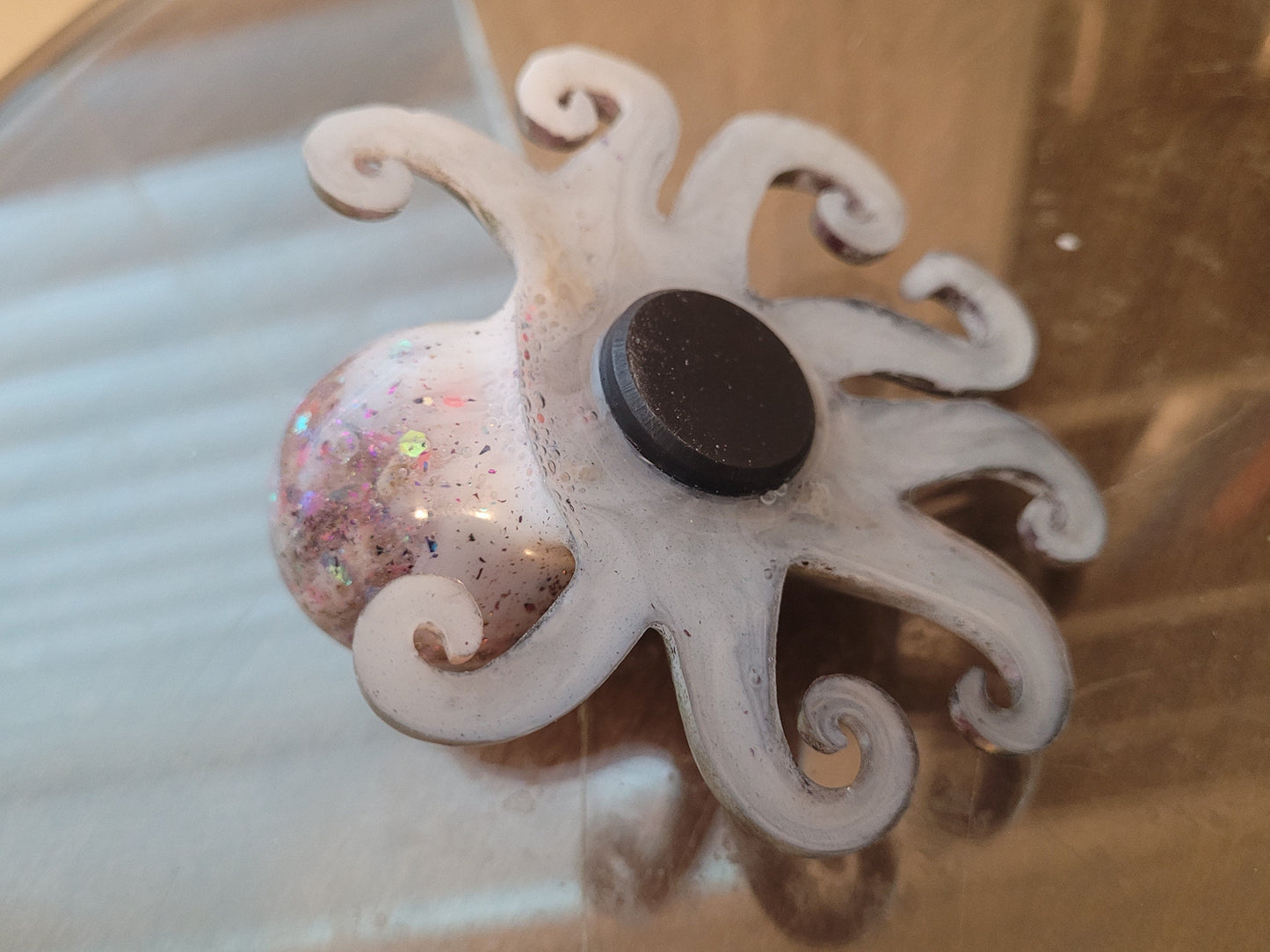 Artisan Hand Crafted Epoxy Resin Shell Head Octopus "Tipsy" Decor - Accent - Knick Knack - Paper Weight