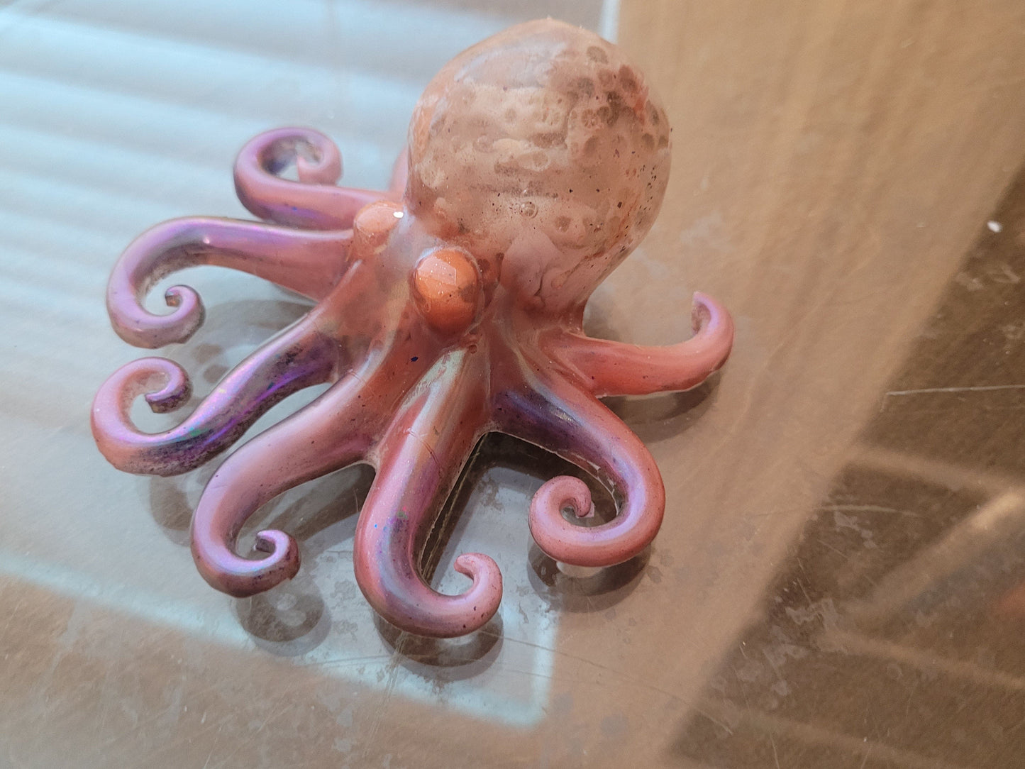 Artisan Hand Crafted Epoxy Resin Shell Head Octopus "Nubby" - Decor - Accent - Knick Knack - Paper Weight