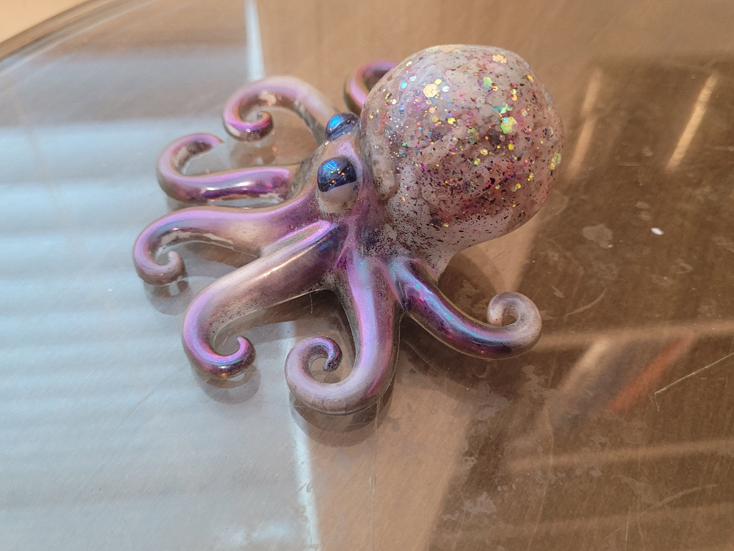 Artisan Hand Crafted Epoxy Resin Shell Head Octopus "Tipsy" Decor - Accent - Knick Knack - Paper Weight