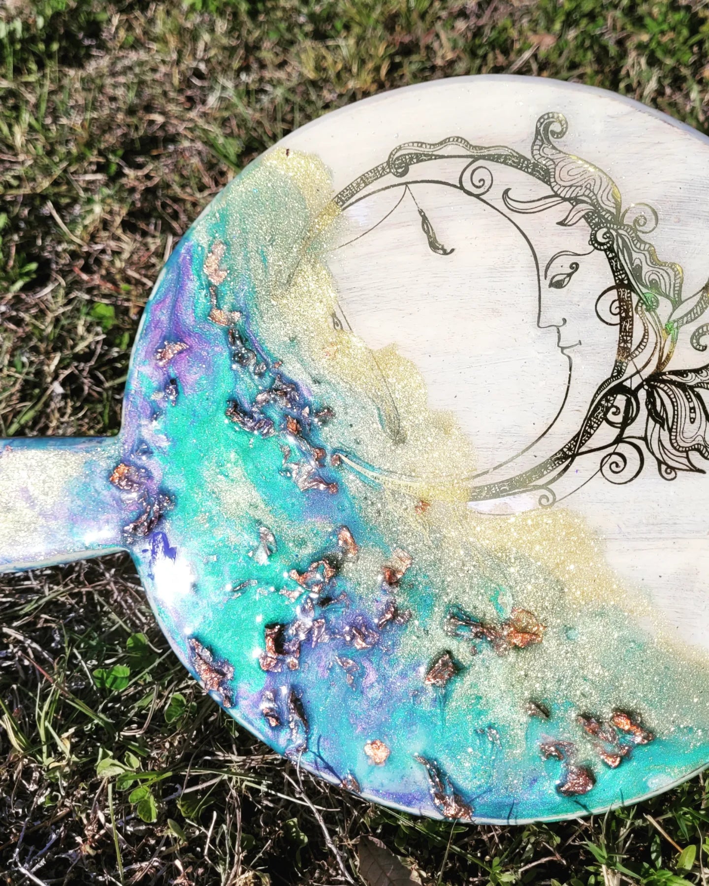 Celestial Moon Decorative Charcuterie Meat & Cheese Board Tray