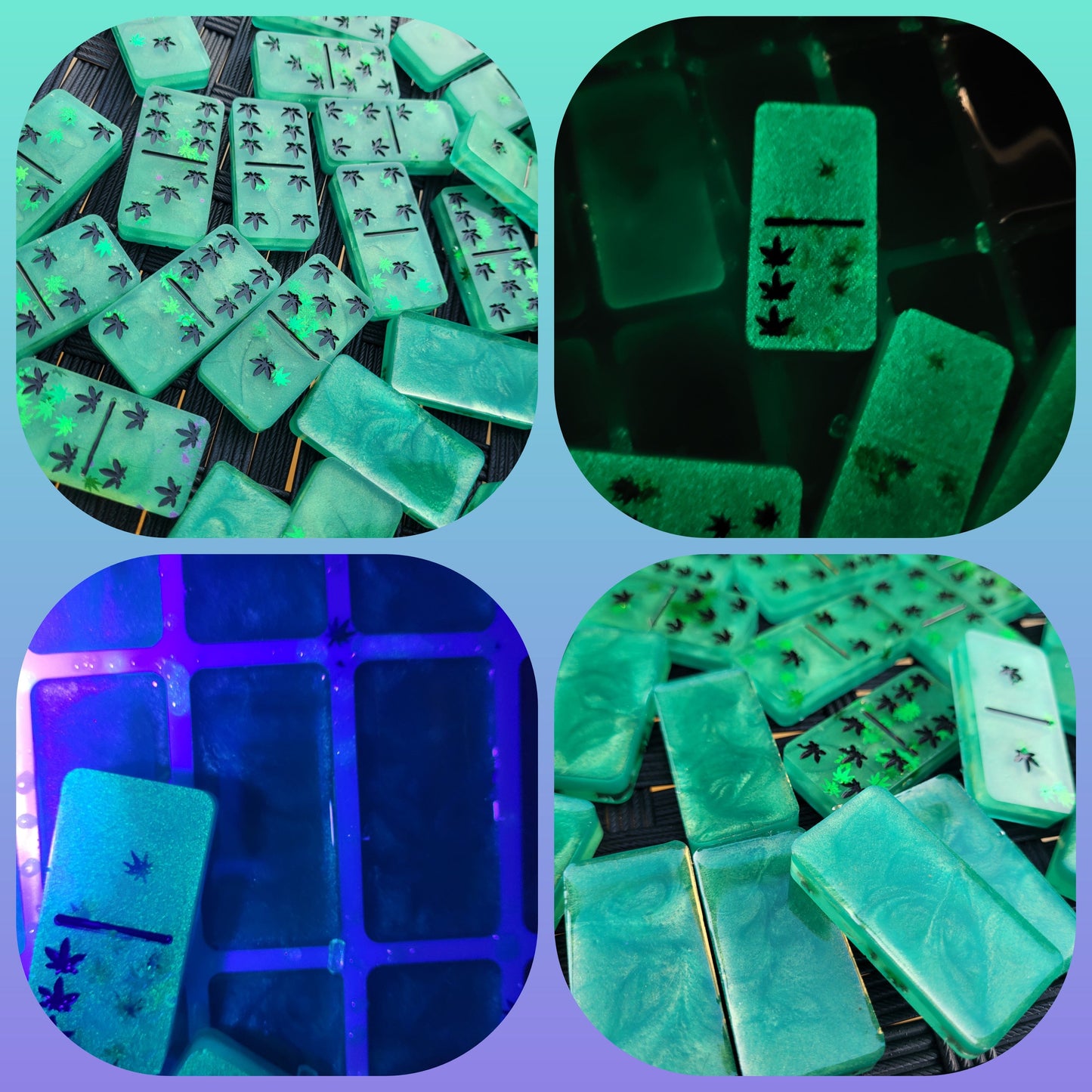Weed Pip Resin Dominoes- Classic 28 Tile Game - Not Heat Tolerant