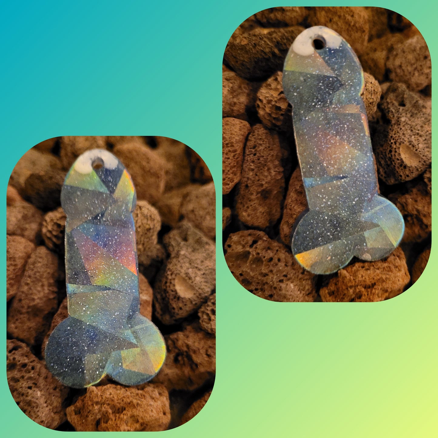Holographic Penis Keychain