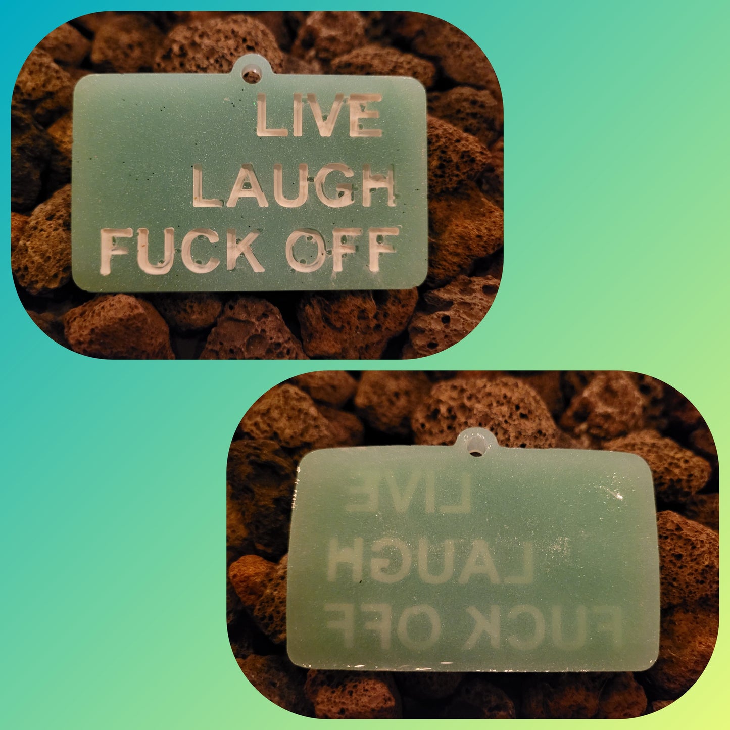 Live, Laugh, Fuck Off Attitude Keychain - Tag