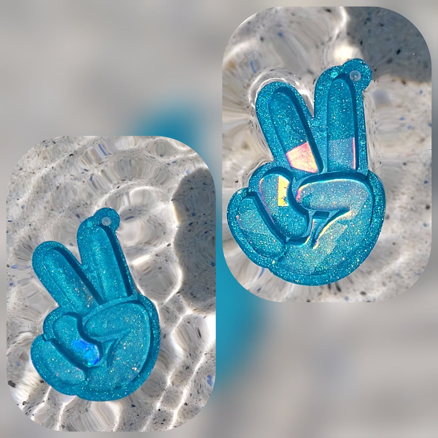 Artesian One of a Kind Holographic Jeep Boho Hippie Peace Sign✌️ Keychain Attitude Keychain - Tag